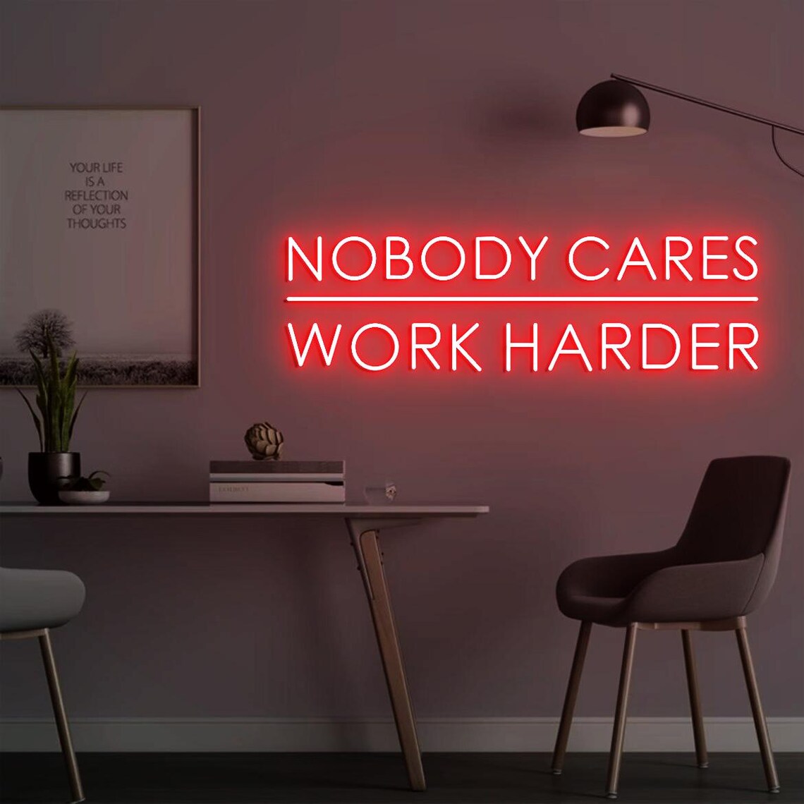 Nobody Cares Work Harder Neon  - Home Gym Outdoor Ideas ulasan dan harga