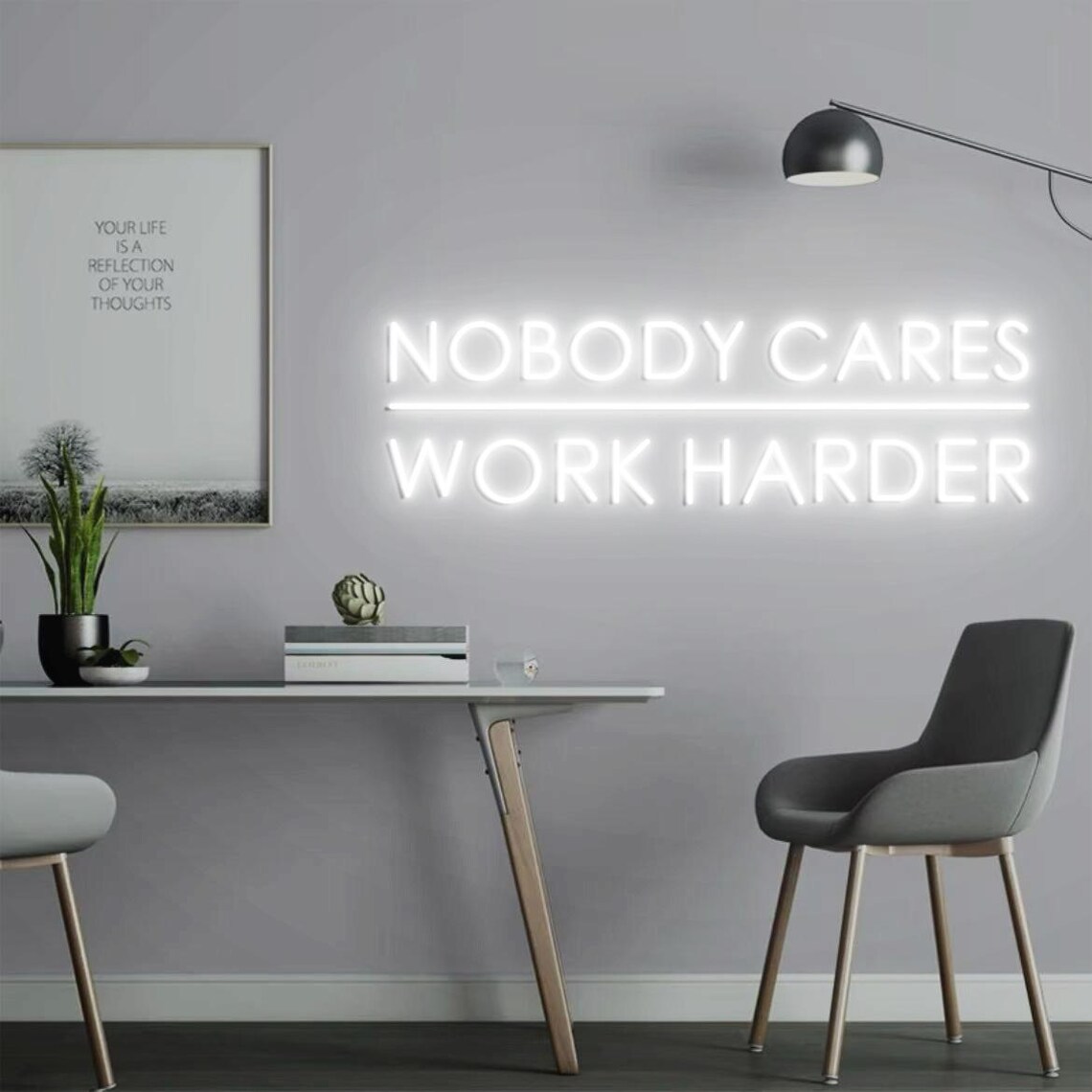 Nobody Cares Work Harder Neon  - Home Gym Outdoor Ideas ulasan dan harga