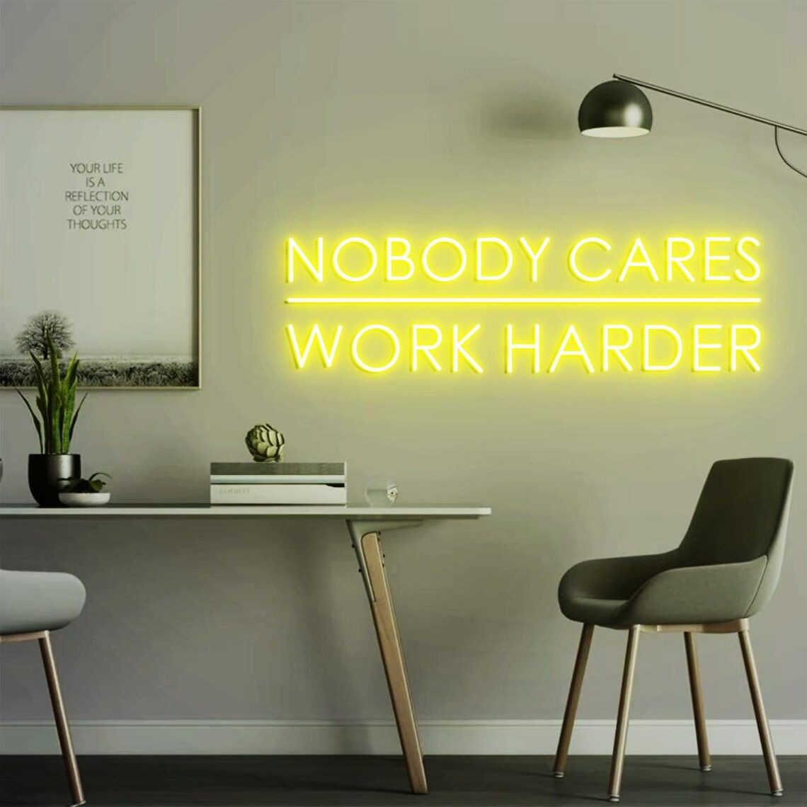 Nobody Cares Work Harder Neon  - Home Gym Outdoor Ideas ulasan dan harga