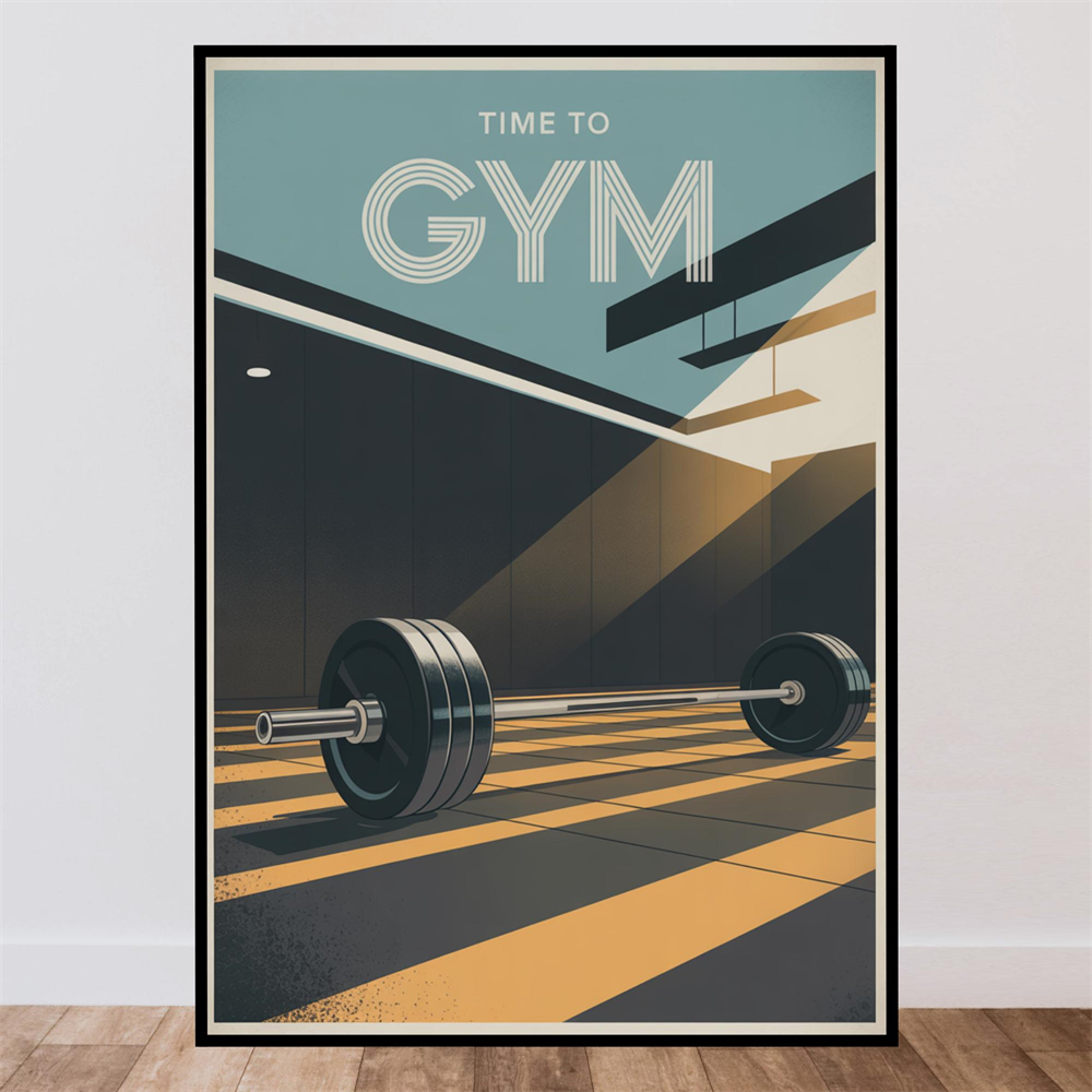 Time To Gym Poster Outdoor Wal - Home Gym Minimalist ulasan dan harga