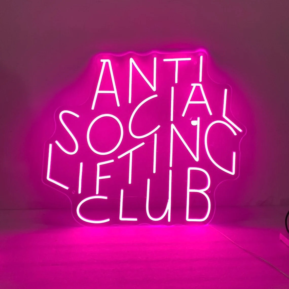 Anti Social Lifting Club Neon  - Home Gym Neon Sign ulasan dan harga