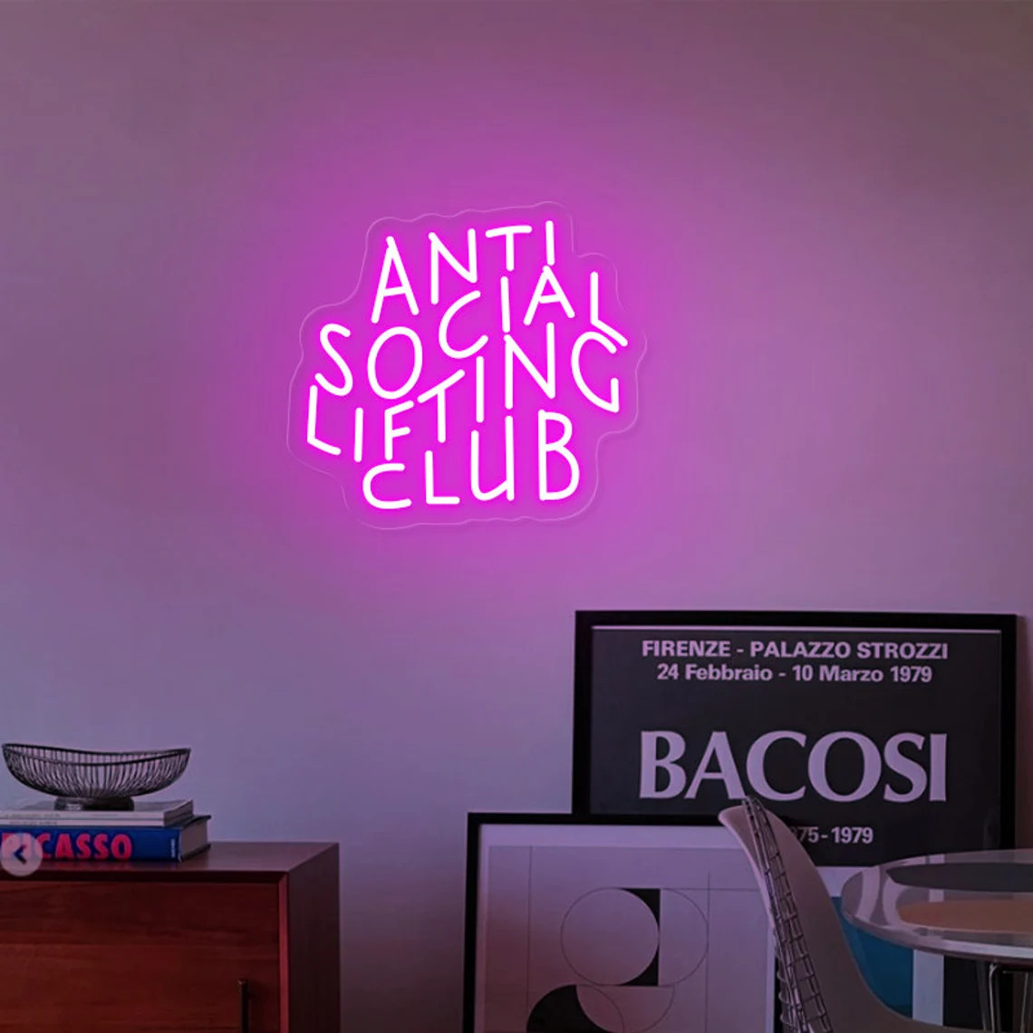 Anti Social Lifting Club Neon  - Home Gym Neon Sign ulasan dan harga