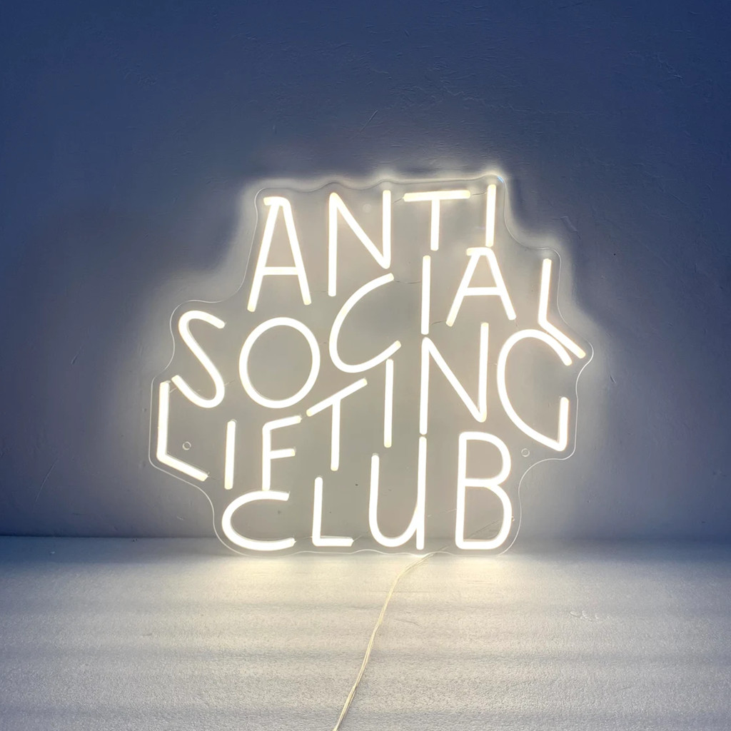 Anti Social Lifting Club Neon  - Home Gym Neon Sign ulasan dan harga