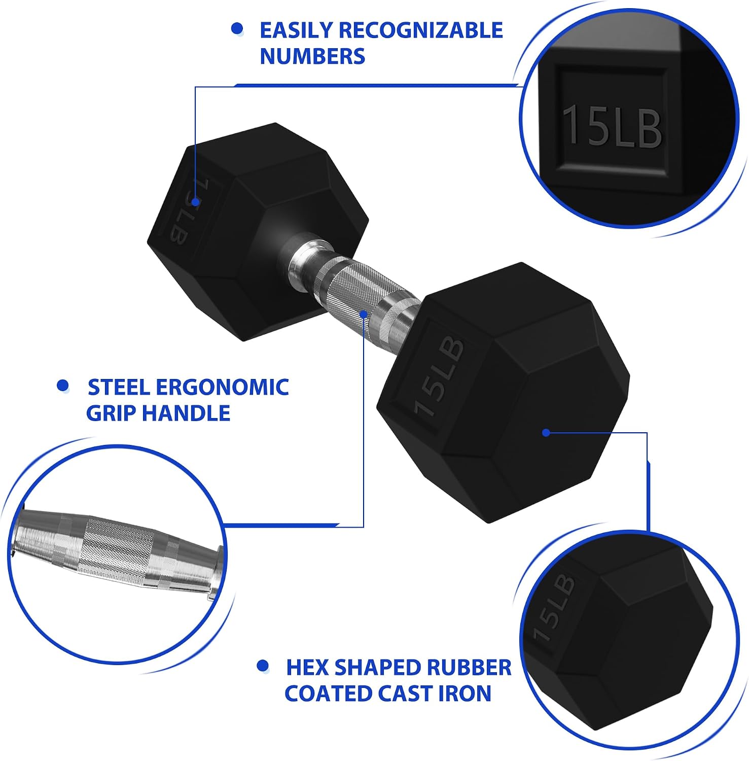 Rubber Encased Hex Dumbbells w - Hex Dumbbell Set ulasan dan harga