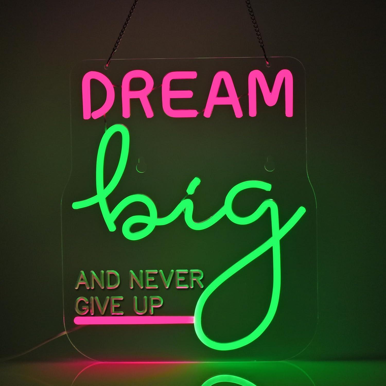 Dream Big Neon Sign Motivation - Home Gym Neon Sign ulasan dan harga