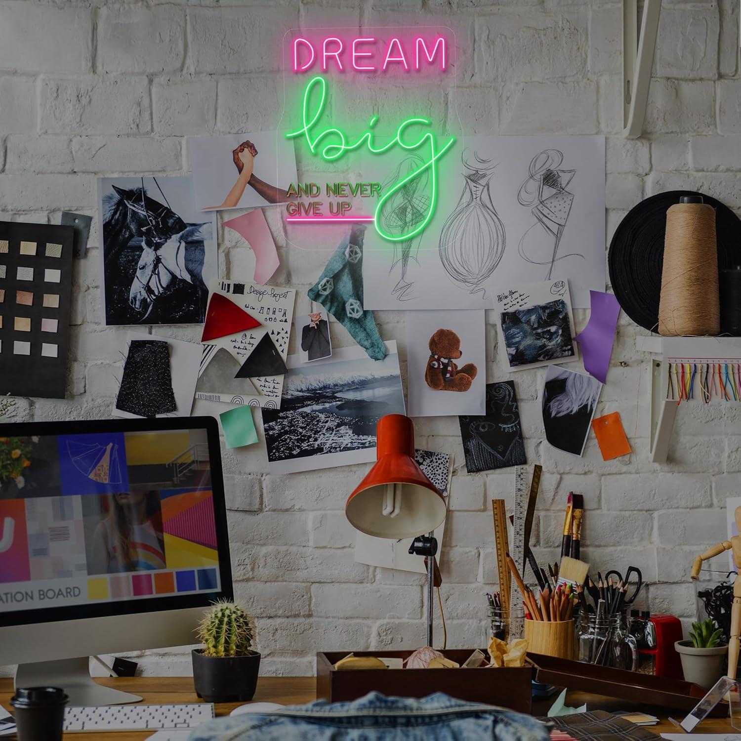 Dream Big Neon Sign Motivation - Home Gym Neon Sign ulasan dan harga