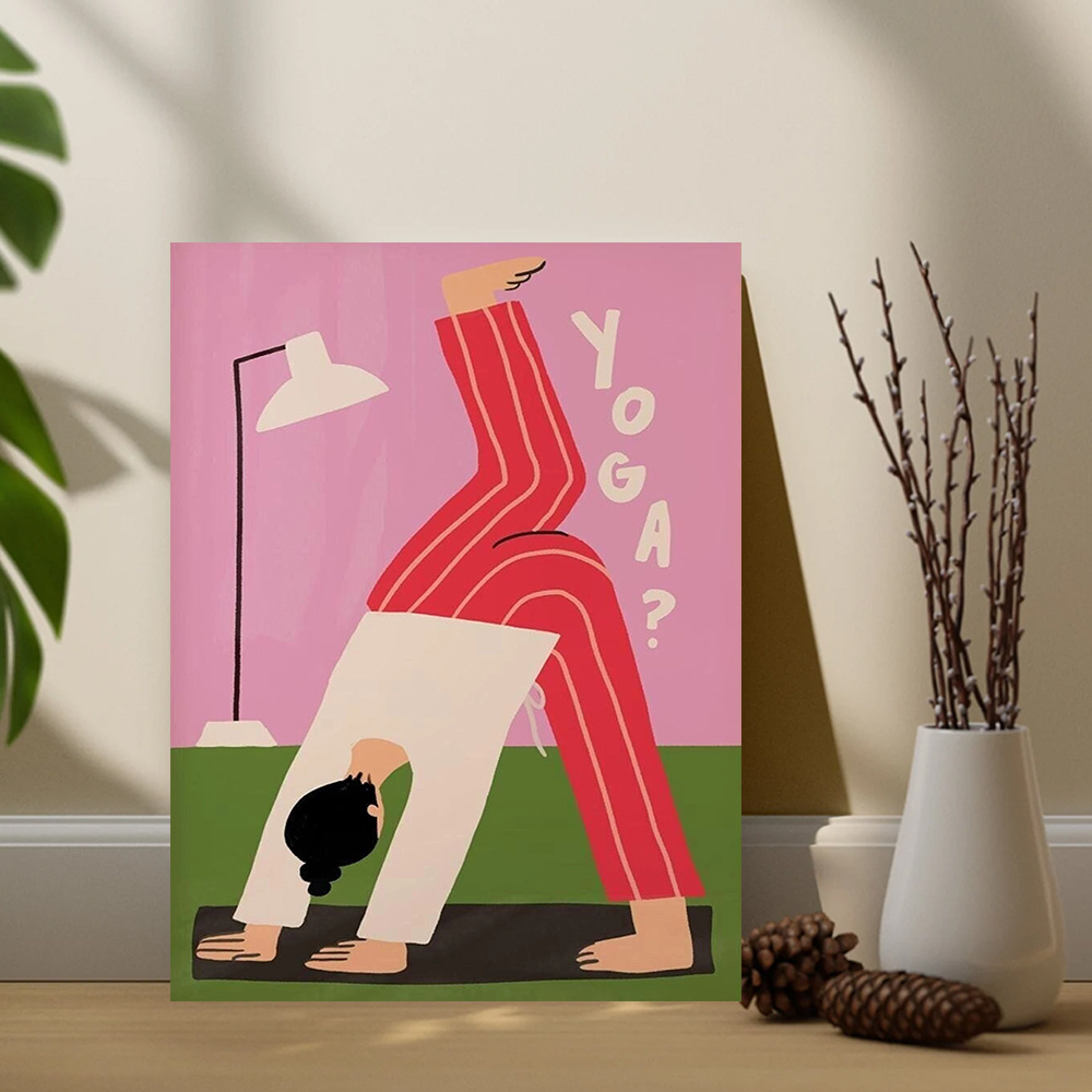 Yoga Downward Dog Canvas Print - Home Gym Minimalist ulasan dan harga