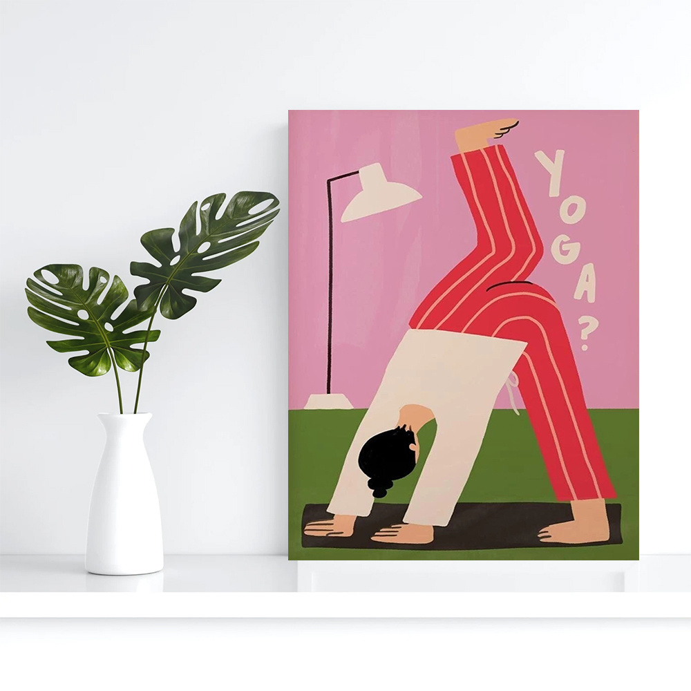 Yoga Downward Dog Canvas Print - Home Gym Minimalist ulasan dan harga